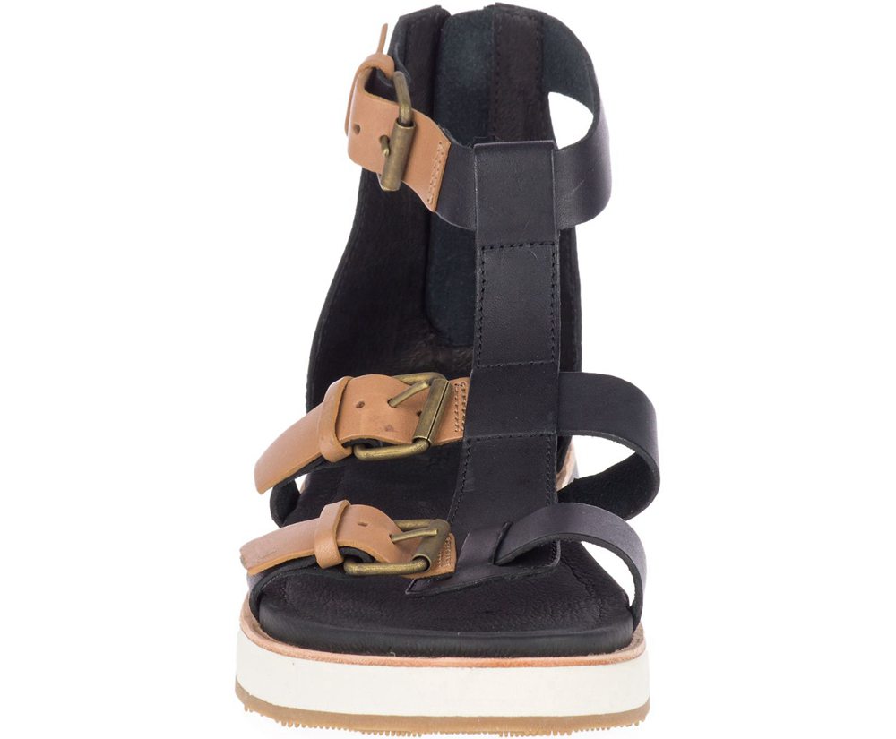 Merrell Sandals Black - Roam Mid Buckle - Womens 47BUXOTJS